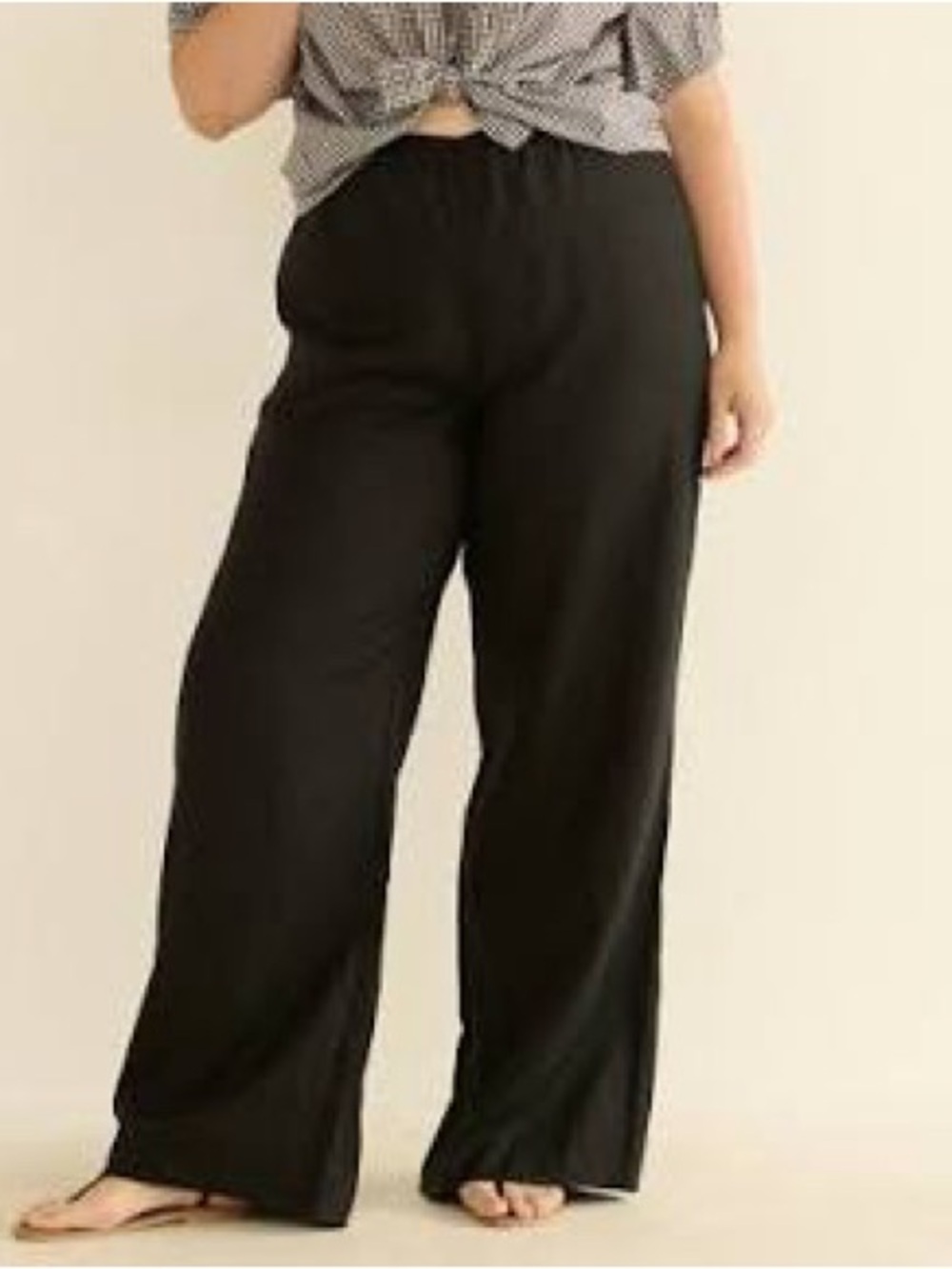 Babaton | Pull On Linen Blend Pant Black | L Short